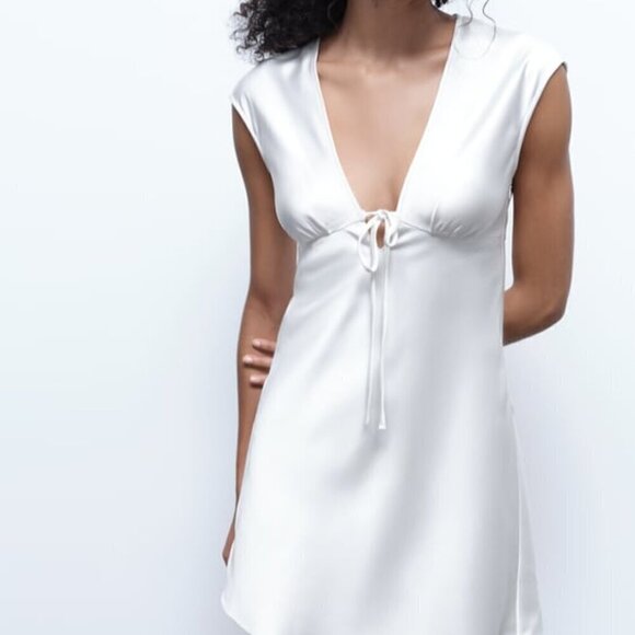 ZARA SHORT SATIN DRESS - Picture 1 of 10
